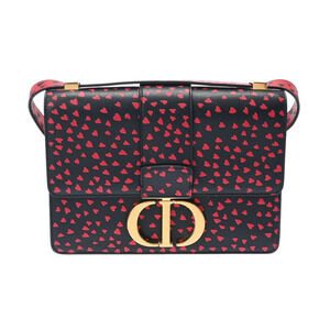 CHRISTIAN DIOR Montaigne Heart Black Calfskin Shoulder Bag